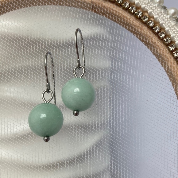 AMAZONITE Stainless Steel Drop Earrings - Picture 11 of 11